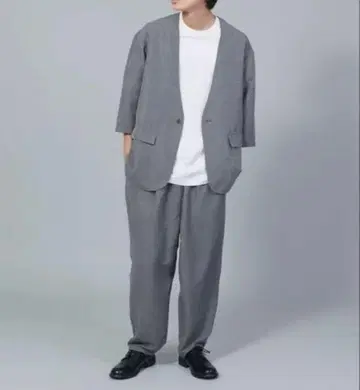 UNIIT 노카라 자켓 팬츠 세트 L