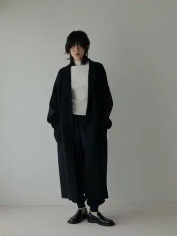 ETRE TOKYO 리버서블 롱 코트 네이비