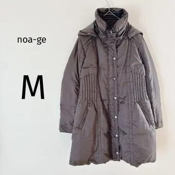 노아제 다운 코트 아우터 롱 기장 후드 탈부착 가능 방한 브라운 M