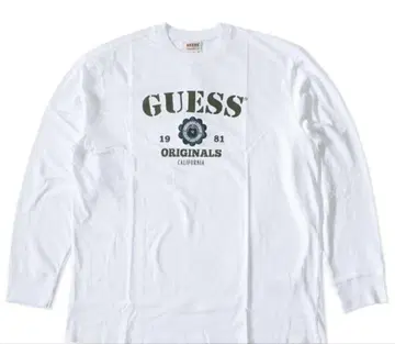 GUESS 화이트 롱 슬리브 T셔츠