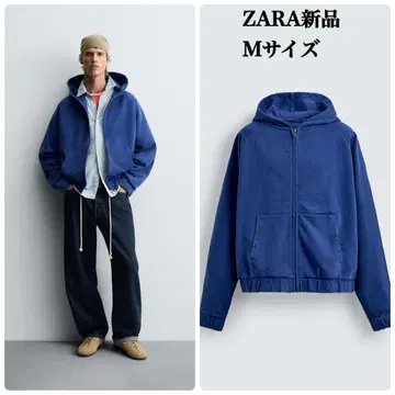 완판템 ZARA 박시핏 후디 M 택 포함 새상품 짙은 파랑