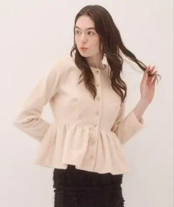 muguet heart button peplum tops PINK 뮤게