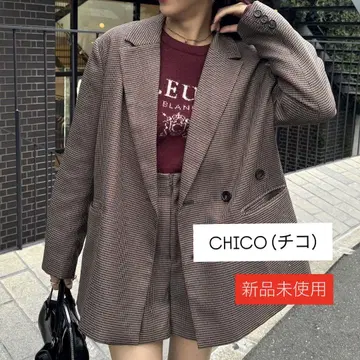 새상품 치코 프리 사이즈 체크 무늬 테일러드 자켓 아우터 가을/겨울