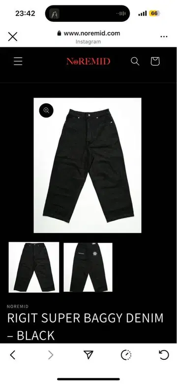 noremid SUPER BAGGY DENIM-BRACK