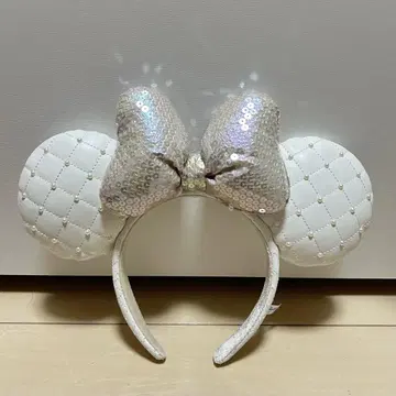 디즈니 미니 머리띠 퀼팅 화이트