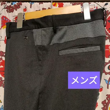 Trianglesquare 블랙 슬랙스 허리 그레이 악센트 L