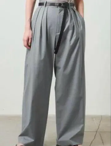 MARW UNITEDARROWS 웨더 턱 와이드 팬츠 그레이