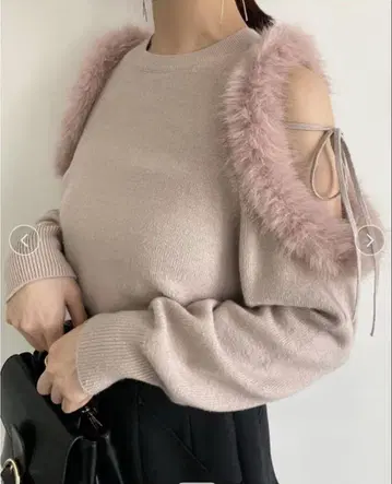 SNIDEL 스나이델 에코 퍼 슬리브 니트 풀오버