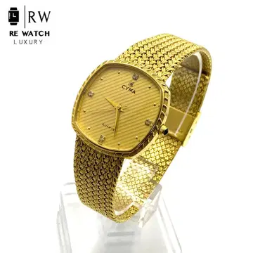 7-3398 CYMA 604 골드 쿼츠 손목시계