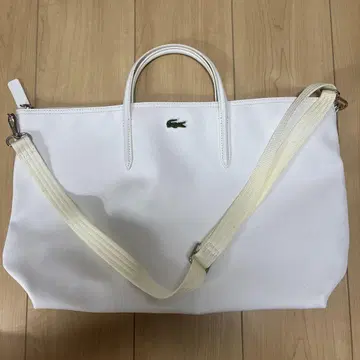 LACOSTE 화이트 숄더백 큰 사이즈 2way