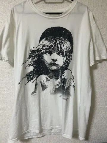 아트 프린트 T셔츠 L 화이트 레미제라블