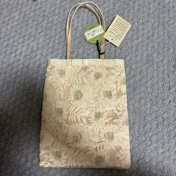 꽃무늬 베이지 핸드백