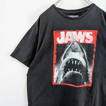 US 구제 의류 JAWS 조스 무비T셔츠 상어 영화 블랙 XL