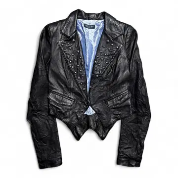studs design fake leather jacket Y2K