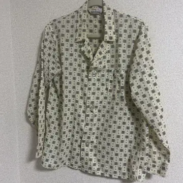 70s Grants 기하학 패턴 버튼 셔츠