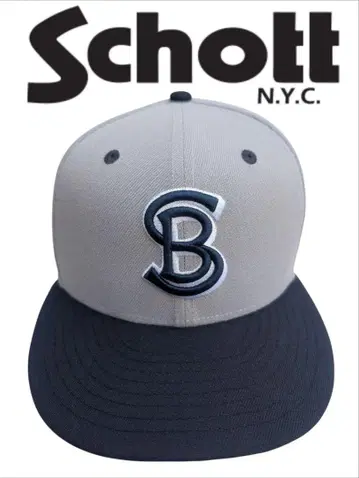 Schott SB 로고 야구 모자 그레이/네이비