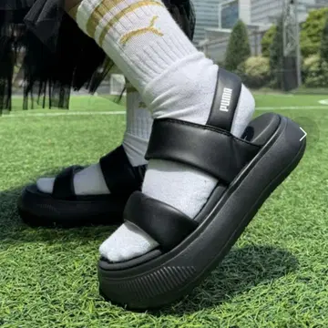 [ 시착만 한 상품/박스 있음 ] PUMA 플랫 통굽 샌들