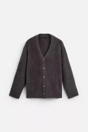 ZARA 텍스처 리브 가디건 그레이