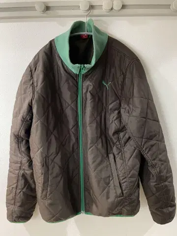 PUMA 퀼팅 자켓 브라운 그린
