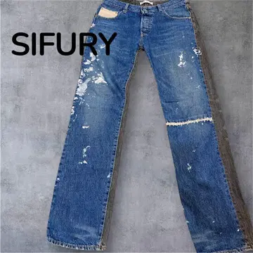 시프리 Sifury 데님 페인트 데미지 절개 데님 No.48