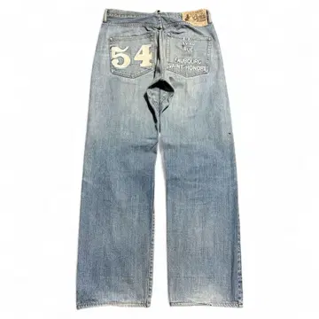 EVISU 뒷주머니 자수 데님 스웩