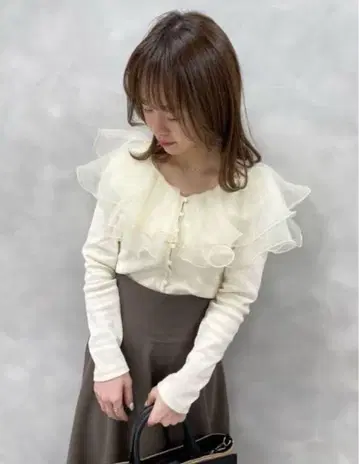 niceclaup 오간자 프릴 골지 상의