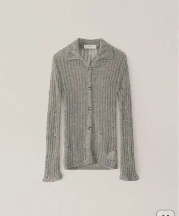 OHOTORO Feather Damage Cardigan gray