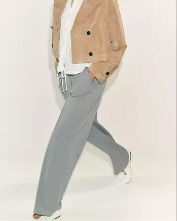 ZARA 그레이 더블 허리 팬츠