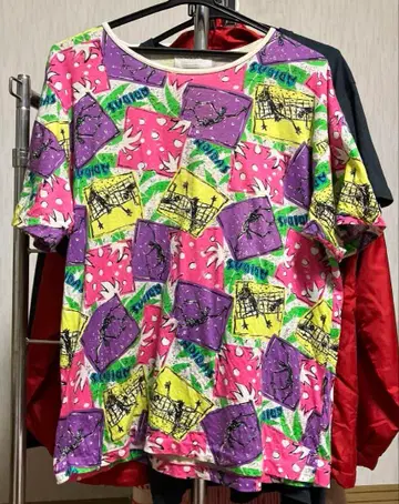 adidas DESCENTE 아디다스 데상트 올 패턴 T셔츠 O 90년대