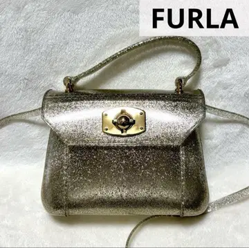컨디션 최상 FURLA 캔디 레어 단종 글리터 숄더백 골드