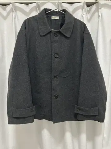 [ GENTIL ] 숏코트 P코트 울 차콜 블랙