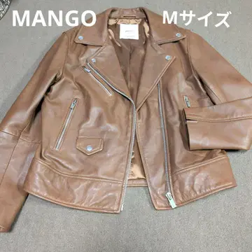 MANGO 천연 가죽 M 사이즈 라이더 자켓