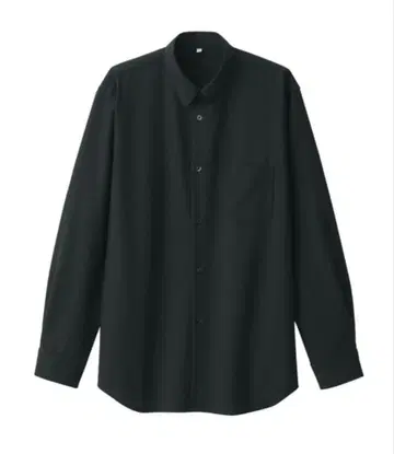 L 블랙 울 혼방 레귤러 카라 셔츠 MUJI Labo MUJI 2024