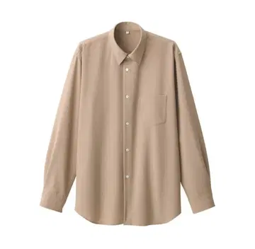 L 베이지 울 혼방 레귤러 카라 셔츠 MUJI Labo MUJI 2024