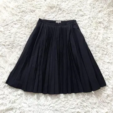 마가렛호웰 아코디언 플리츠 스커트 울린넨 네이비 M