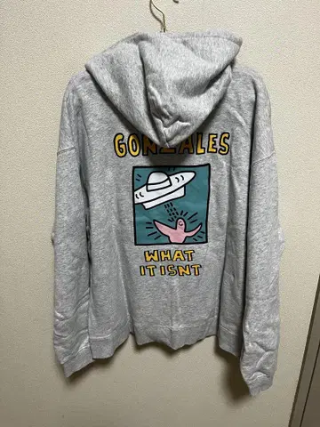Mark Gonzales 그레이 속기모 후드티 M