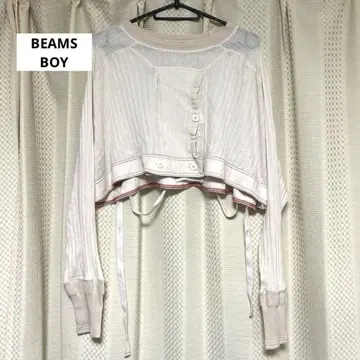BEAMSBOY 밀리터리 티셔츠 숏 기장