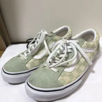 Vans 그린 베이지 체크 스니커즈 24.5cm
