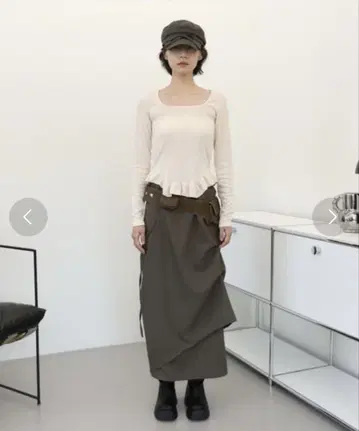 UNE MANSION 레이어드 롱 스커트