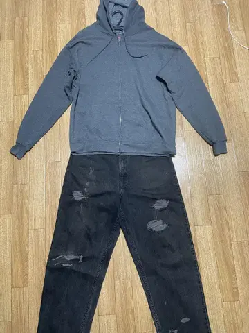 Hanes 에코 스마트 집업 후드티 L