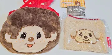 몬치치 복슬복슬 스퀘어 파우치 봉제 인형 미니백