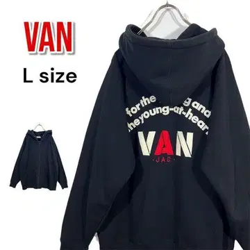 90s VAN JAC 자켓 후드티 아치 로고 블랙 L Y2K