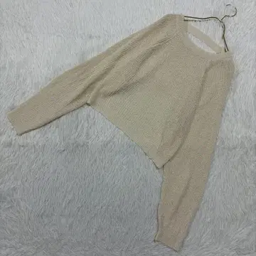 등 파임 니트 아이보리 프리 사이즈 오샤레