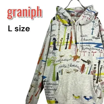 [ 레어 ] graniph 그라니프 오레 엑셀 콜라보 후드티 L 그레이