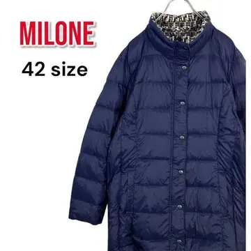 MILONE 미로네 여성용 A라인 다운 코트 네이비 42 파우치 포함