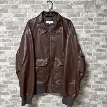 브라운 가죽 자켓 사이즈 L