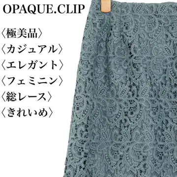 [ 컨디션 최상 ] 오파크 클립 전체 레이스 롱 스커트 민트 그린