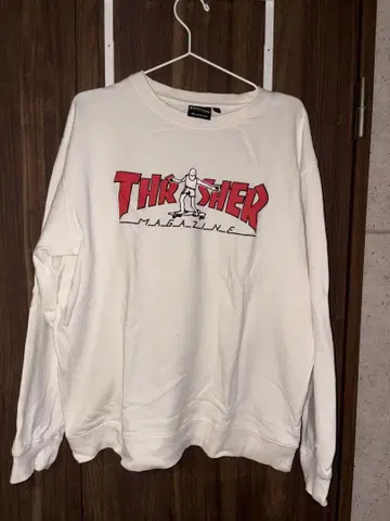 THRASHER 화이트 맨투맨