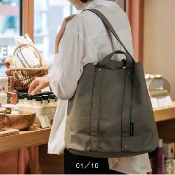 DEAN & DELUCA 코튼 토트백 카키 L 2025년 10월 재판매
