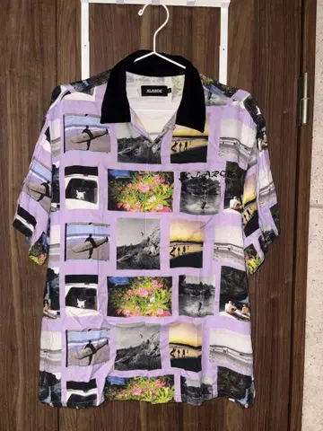 XLARGE 하와이안 셔츠 반팔 보라색